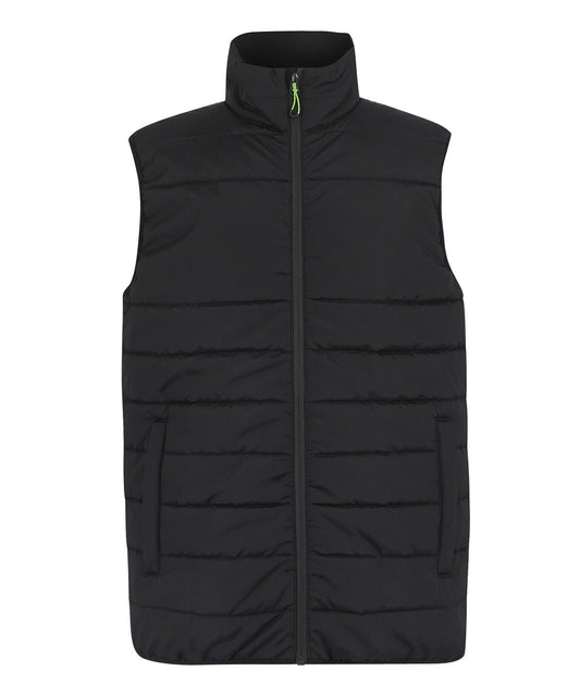 RG642 Essential thermal bodywarmer in Black with a water-repellent micro poplin finish and insulated padding for outdoor work.