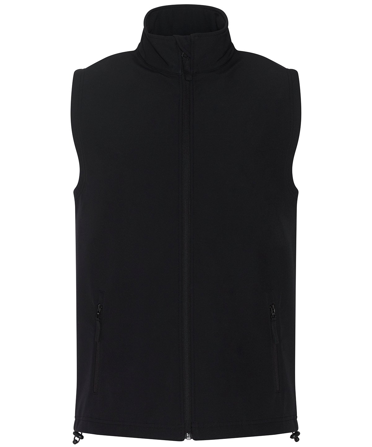 RX550 Pro 2-layer softshell gilet in Black showing the smooth weather-resistant fabric and full-zip front.