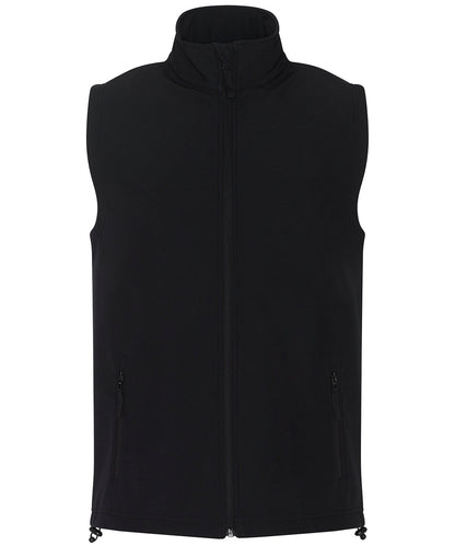 RX550 Pro 2-layer softshell gilet in Black showing the smooth weather-resistant fabric and full-zip front.