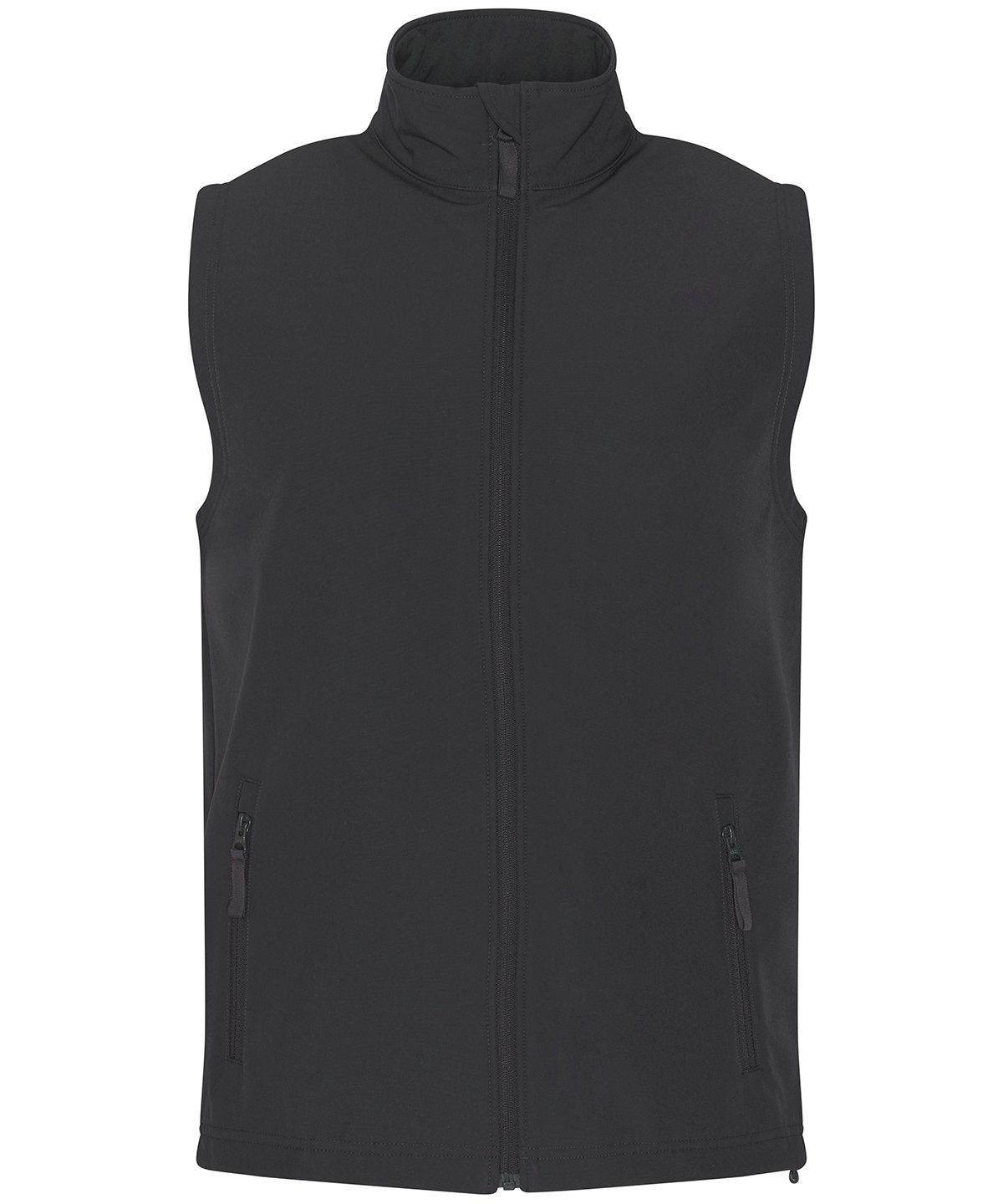 RX550 Pro 2-layer softshell gilet in Charcoal showing the smooth weather-resistant fabric and full-zip front.