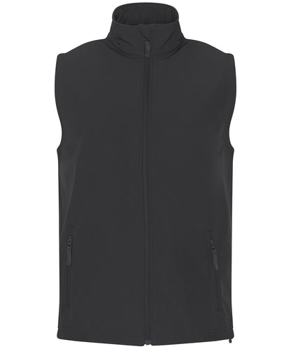 RX550 Pro 2-layer softshell gilet in Charcoal showing the smooth weather-resistant fabric and full-zip front.