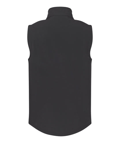 Back profile of the RX550 Pro bodywarmer highlighting the active-fit design and professional high collar.