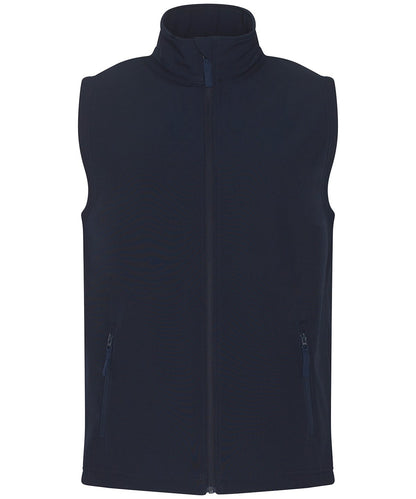 RX550 Pro 2-layer softshell gilet in Navy showing the smooth weather-resistant fabric and full-zip front.