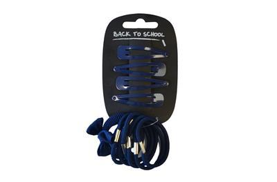 Bow Clips & Bobbles - Hair Accessories Set - Navy