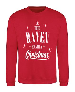 Personalised Family Matching Christmas Sweatshirts - Sizes: Age 2-3 to 2XL