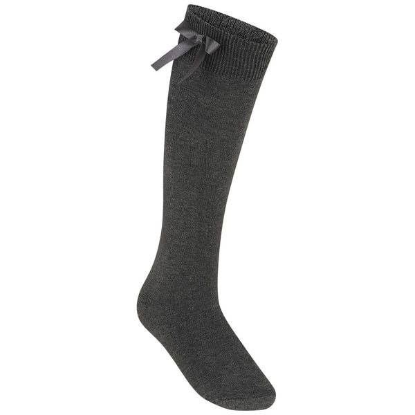 Knee High Ribbon Socks - Grey