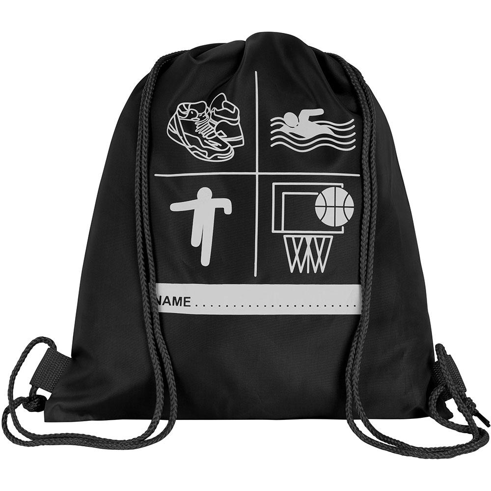 Printed PE Kit Bag - Black