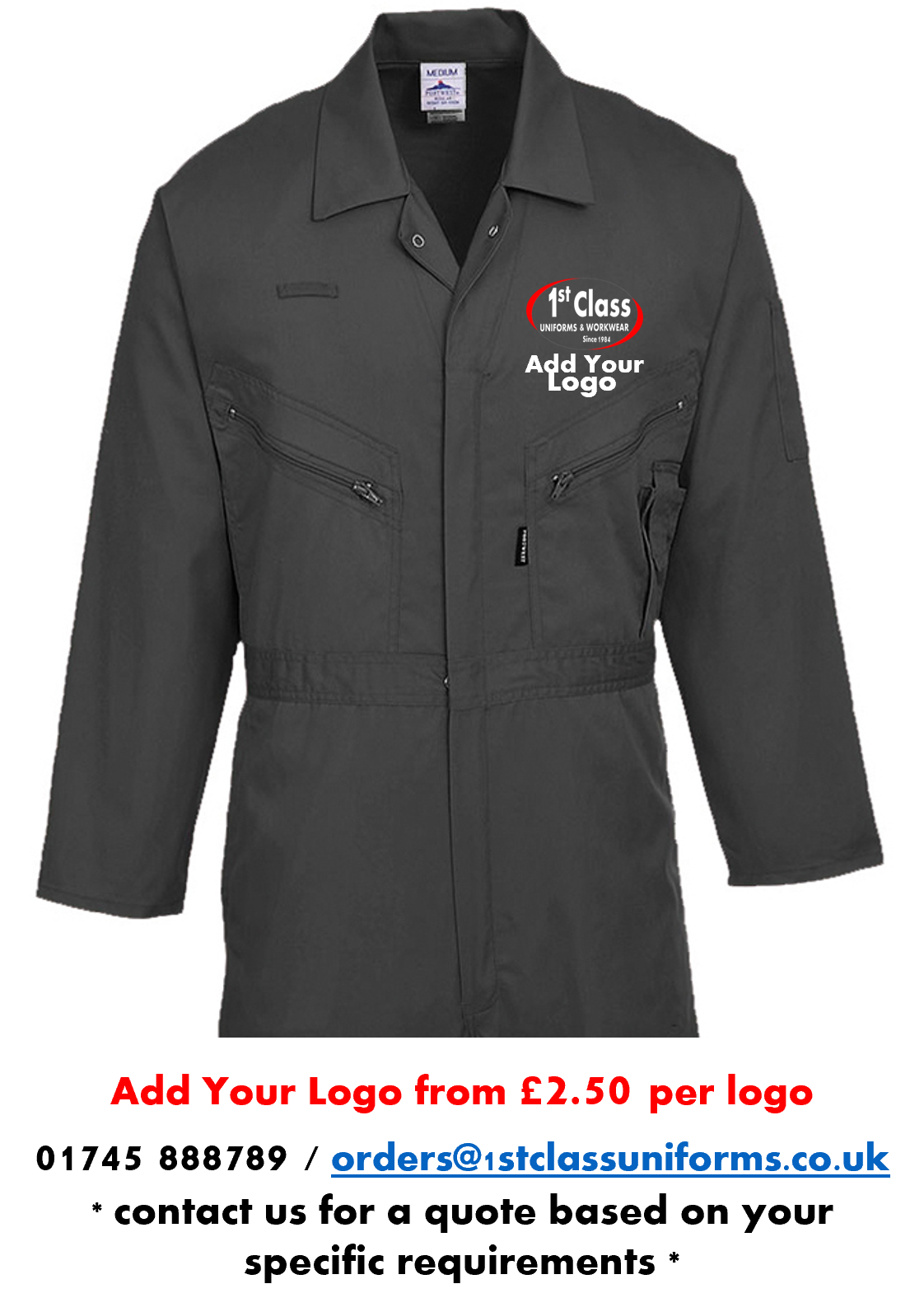 Portwest C813 Zip Front Boiler Suit/ Coverall