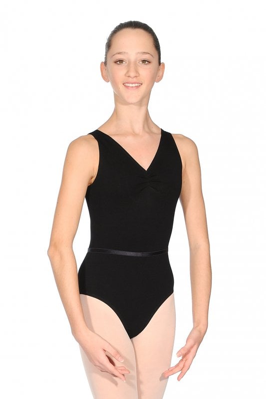 Sheree Cotton Sleeveless Leotard with Belt