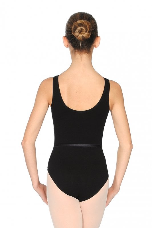 Sheree Cotton Sleeveless Leotard with Belt